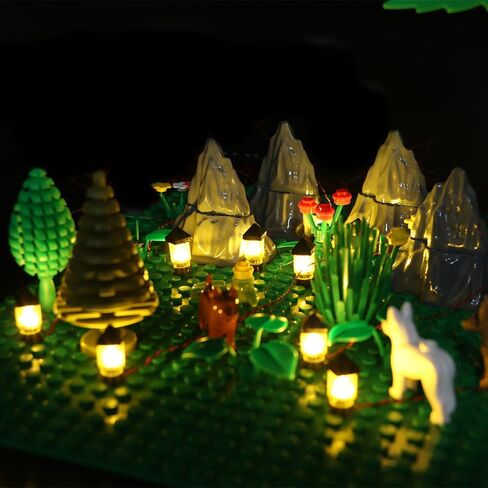 Brick Lawn Lights Sets, 14 Pieces, Brick Grass Lamps,for Lego10315, 75325 led led kit Accessories (Warm Light) in Saudi Arabia