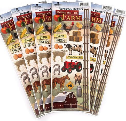 Paper House Productions STCX-0094E Cardstock Stickers, On the Farm (6-Pack) in Saudi Arabia