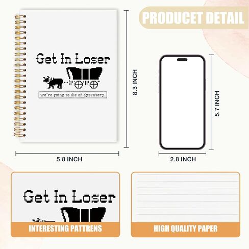 AQYIP Coquette Pink Bow Western Spiral Notebook, Preppy Cowgirl Boots Journaling Notebooks, Retro Western Cowgirl Journal for Writing, Coquette Girly Notebooks for Note Taking, 5.5x8.3 Inch in Saudi Arabia