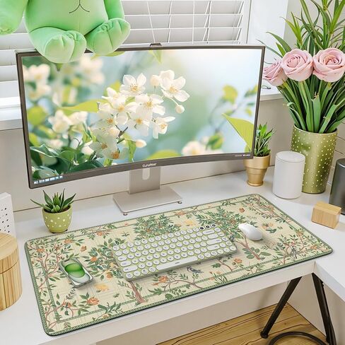 iCasso Large Gaming Mouse Pad XXL,Anti-Slip Desk Mat for Keyboard and Mouse,Long Extended Desk Matt for Desktop,Soft Lycra Surface Computer Mat,Big Mousepad for Home Office (Pink) in Saudi Arabia