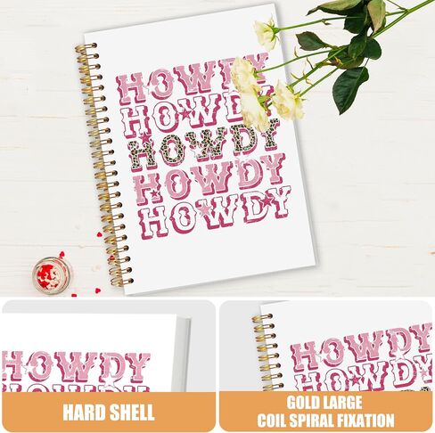 AQYIP Coquette Pink Bow Western Spiral Notebook ، Preppy Cowgirl Boots Boots Notebooks ، Retro Western Cowgirl Journal for Write ، Coquette Girly Notebooks for Note Taking ، 5.5 × 8.3 بوصة in Saudi Arabia