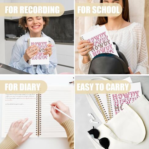 AQYIP Coquette Pink Bow Western Spiral Notebook ، Preppy Cowgirl Boots Boots Notebooks ، Retro Western Cowgirl Journal for Write ، Coquette Girly Notebooks for Note Taking ، 5.5 × 8.3 بوصة in Saudi Arabia