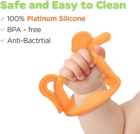 لعبة Elephant Teether - 100 ٪ من السيليكون ، ونوع يمكن ارتداؤها ، لعبة مضغ الأطفال ، هدية الطفل للولودات حديثي الولادة ، لعبة البولي Roly ، ألعاب تسنين السيليكون للرضع والطفل ، نوع سوار ، حزمة من 1 (طبيعي) in Kuwait