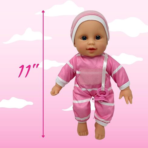 The New York Doll Collection 11 inch Soft Body Baby Doll in Gift Box - 11" Baby Doll Toy for Kids, Boys, Girls and Toddlers - Baby Doll Pacifier Accessory Included in Saudi Arabia