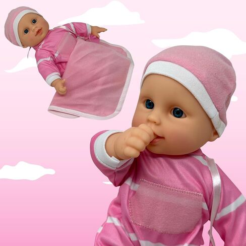 The New York Doll Collection 11 inch Soft Body Baby Doll in Gift Box - 11" Baby Doll Toy for Kids, Boys, Girls and Toddlers - Baby Doll Pacifier Accessory Included in Saudi Arabia