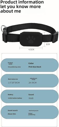 تعقب الكلاب Cat Tracker ، متعقب ماء لـ Pet Only iOS ، طوق تتبع مواقع الأجهزة المضادة للحيوانات الأليفة ، يعمل في جميع أنحاء العالم مع أي طوق ، ولا توجد رسوم أخرى ، ابحث عن تعقب بلدي (أسود) in Kuwait