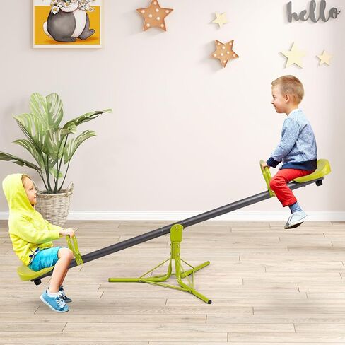 Glacer Teeter Totter VESAW for Kids ، 360 درجة التناوب أرجوحة للأطفال من العمر 3-8 ، معدات ملعب في الهواء الطلق من شخصين مع إطار معدني شاق ورغوة إيفا للبخار الخلفي in Saudi Arabia