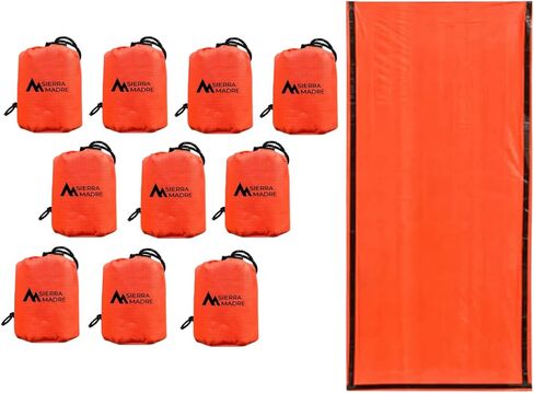 حقيبة النوم الطارئة في سييرا مادري-خيمة ساكس حرارية مائية مائية مميتة للمشي لمسافات طويلة ، وأكياس الأخطاء ، وأدوات البقاء على قيد الحياة-بطانية بقاء الطوارئ للاحتفاظ بالحرارة 2 حزمة in Kuwait