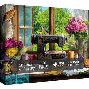 Larkipuzz Spring Stitch Vintage Fintage Machine Buzzles for البالغين 1000 قطعة ، ألغاز بانورز بيرز ، in Kuwait