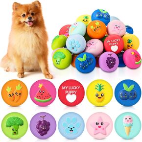 Hungdao 40 Pcs Squeaky Dog Balls Bulk Soft Rubber Latex Dog Toys Small Funny Squeaky Toys Interactive Fetch Play Balls for Teething Small Pet Puppy Breeds Training(Funny Face) in Kuwait