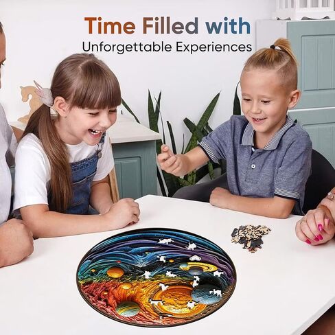 Wooden Puzzles for Adults, Solar System Planet Wooden Jigsaw Puzzles, Unique Shape Adult Puzzles, Irregular Wood Creative Gift for Adults and Kids Family Game(11.1 * 11.2 in-200pcs) in Saudi Arabia