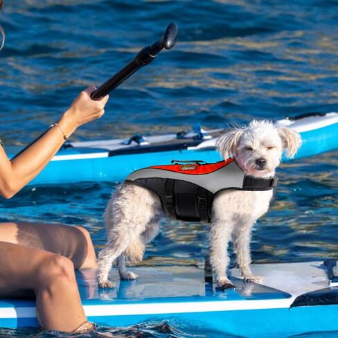 Dog Life Jacket,Adjustable Dog Float Coat,High Flotation Swimsuit for Large Dogs,Reflective Stripes Design,with Rescue Handle, L in Saudi Arabia