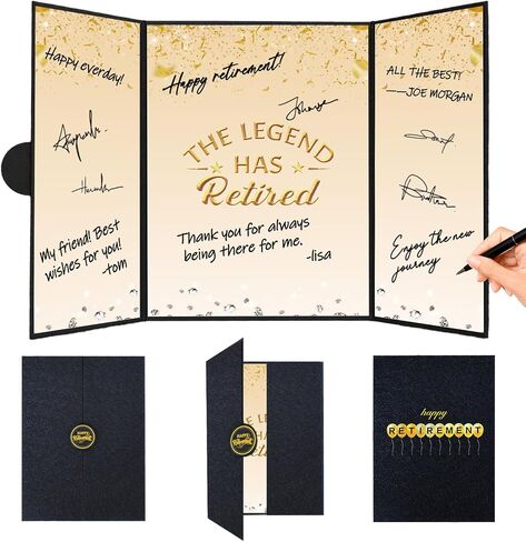 Crenics Blue and Silver Retirement Party Decorations for Women Men, Creative Retired Guest Sign in Book Alternative, The Legend Has Retired Signature Book 18" x 12", Awesome Retirement Gifts in Saudi Arabia