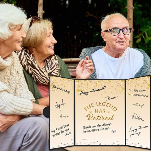 Crenics Blue and Silver Retirement Party Decorations for Women Men, Creative Retired Guest Sign in Book Alternative, The Legend Has Retired Signature Book 18" x 12", Awesome Retirement Gifts in Saudi Arabia