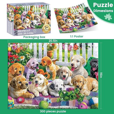 300 Piece Puzzle for Adults,Beautiful Spring House Puzzle for Adults Kids Seniors,Large Piece Landscape Animals Puzzles for Kids Ages 8-10 10-12,Challenging Puzzles Perfect for Game Nights,20.5*15 In in Saudi Arabia