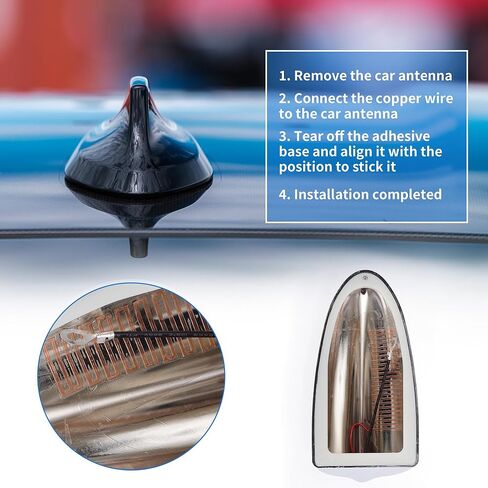 Shark Fin Antenna Cover, AM/FM Signal Roof Aerial Universal for Car Auto SUV Truck Offroad ABS Material with Adhesive Base Elegant Red in Kuwait