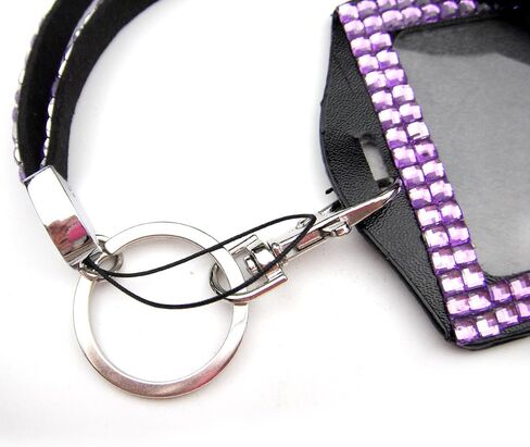 ALL in ONE Rhinestone Lanyard Bling Crystal Necklace + Card Holder for Id/Key/Cell Phone (White) in Saudi Arabia