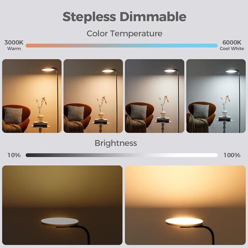 مصابيح أرضية لغرفة المعيشة ، LED 2400LM/36W مصباح دائم مع طاولة قابلة للضوء 69 "ضوء الزاوية الطوي in Saudi Arabia