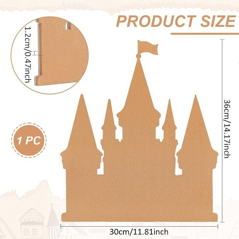 BENECREAT Black Castle Pin Board Cork Board, 14.2x11.8Inch Bulletin Display Board Wall Mounted Cork Board for Brooch Pin Collection Display, Office Home and School Decor in Saudi Arabia