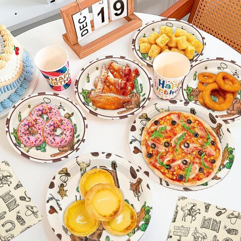 180Pcs Western Cowgirl Birthday Party Decorations My First Rodeo Theme Party Plates and Napkins Disposable Tableware Set for Wild West Cowgirl Party Decorations,Serve 60 in Saudi Arabia