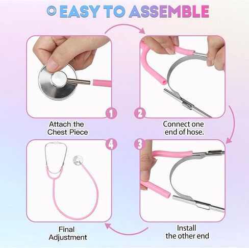 Kids Stethoscope Toy, 2 Pack Real Working Stethoscope Toy for Toddler 3 4 5, Doctor Play Set for Role Play, Medical Pretend Playset for Boys Girls Birthday (Blue and Pink) in Kuwait