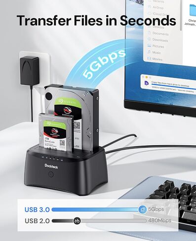 USB 3.0 إلى محطة لرسو القرص الصلب الخارجي SATA ، Dockteck 2.5/3.5 بوصة SATA HDD & SSD 5GBPS in Kuwait