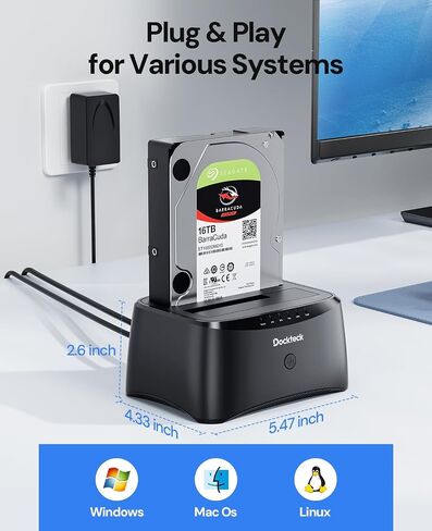USB 3.0 إلى محطة لرسو القرص الصلب الخارجي SATA ، Dockteck 2.5/3.5 بوصة SATA HDD & SSD 5GBPS in Kuwait