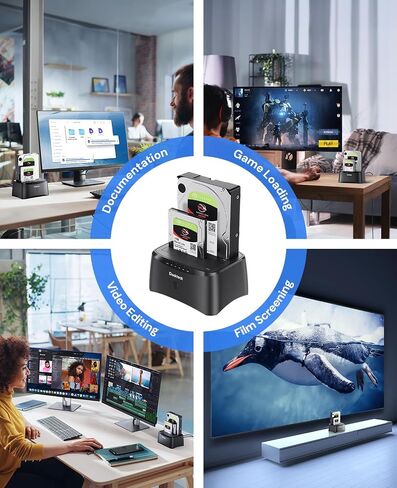 USB 3.0 إلى محطة لرسو القرص الصلب الخارجي SATA ، Dockteck 2.5/3.5 بوصة SATA HDD & SSD 5GBPS in Kuwait