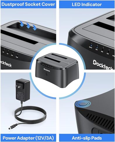 USB 3.0 إلى محطة لرسو القرص الصلب الخارجي SATA ، Dockteck 2.5/3.5 بوصة SATA HDD & SSD 5GBPS in Kuwait