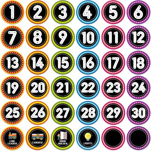 36PCS Line up Spots for Classroom Floor Colorful Footprints Number Spot Markers Stickers Classroom Floor Decals Number Spot Stickers for Back to School Teacher Supplies in Saudi Arabia