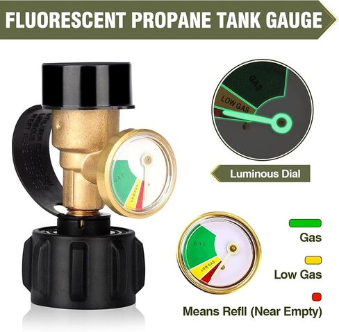 BESTFIRE Propane Refill Adapter with Valve and Gauge, Fill 1lb Bottles from 20lb Propane Tank and 1 lb Throwaway Disposable Cylinder Propane Bottle Connector Fits QCC1/Type 1 Propane Tank in Kuwait