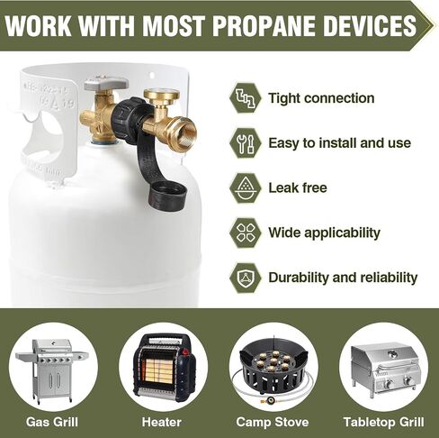 BESTFIRE Propane Refill Adapter with Valve and Gauge, Fill 1lb Bottles from 20lb Propane Tank and 1 lb Throwaway Disposable Cylinder Propane Bottle Connector Fits QCC1/Type 1 Propane Tank in Kuwait