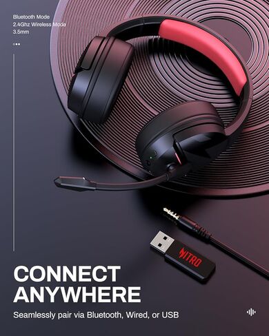 acer 2.4GHz Wireless Gaming Headset | Non-Stop 100H Battery | Dynamic 50mm Drivers | Clear Voice Mic | Bluetooth5.3, 3.5mm | Gaming Headphones for PC, Meeting, Music, PS4 & PS5 Headset- Pink in Kuwait