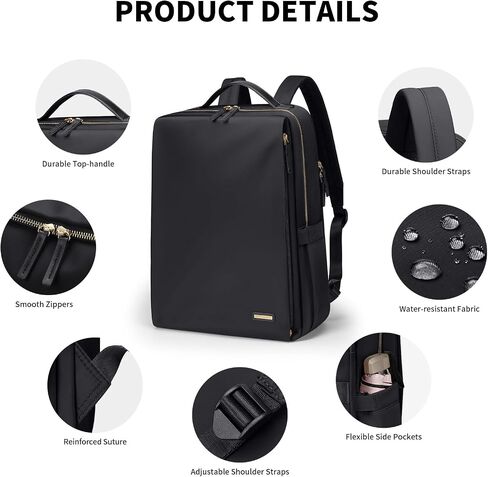 GOLF SUPAGS Stylish Laptop Backpack for Women Airline Approved Perfect for Work College and Travel Multi-Functional Casual Daypack Fits 15.6 Inch Notebook (Champagne) in Saudi Arabia