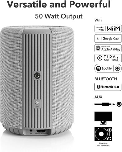 Audio Pro A10 MKII Wireless Multiroom Speaker, WiiM Edition | High Fidelity, Bluetooth, WiFi | Compatible with AirPlay 2, Google Cast, Siri, WiiM Home App, Stream Spotify, Tidal & More, Dark Gray in Kuwait