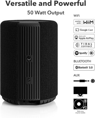 Audio Pro A10 MKII Wireless Multiroom Speaker, WiiM Edition | High Fidelity, Bluetooth, WiFi | Compatible with AirPlay 2, Google Cast, Siri, WiiM Home App, Stream Spotify, Tidal & More, Dark Gray in Kuwait