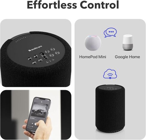 Audio Pro A10 MKII Wireless Multiroom Speaker, WiiM Edition | High Fidelity, Bluetooth, WiFi | Compatible with AirPlay 2, Google Cast, Siri, WiiM Home App, Stream Spotify, Tidal & More, Dark Gray in Kuwait