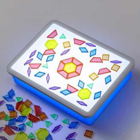 PreTrans Light Table for Kids - 16" - Sensory Light Box for Kids,3 Color Temperatures & 10 Brightness Levels – Perfect for Learning and Play (Orange) in Saudi Arabia