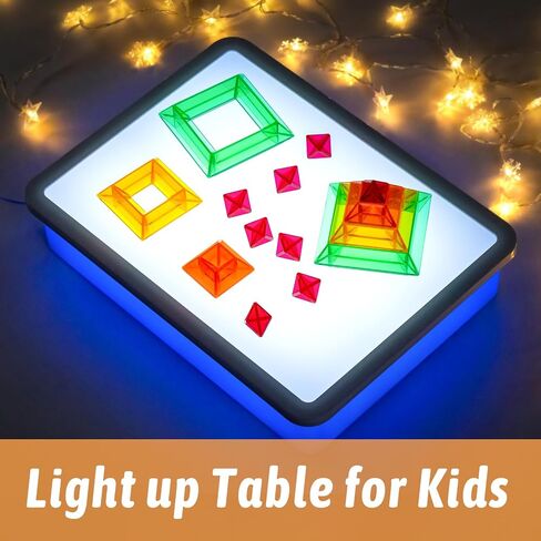 PreTrans Light Table for Kids - 16" - Sensory Light Box for Kids,3 Color Temperatures & 10 Brightness Levels – Perfect for Learning and Play (Orange) in Saudi Arabia