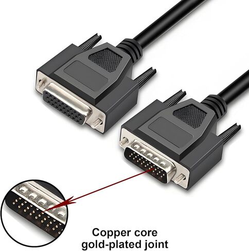 6.56FT 28AWG DB26 Male to Female Serial Extension Cable, 3 Row 26 Pin Pure Copper Core Connector in Kuwait