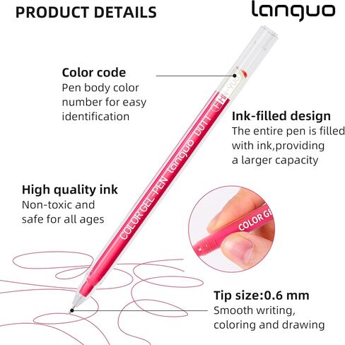 0.6mm Needle Tip Gel Pens with storage box, 99 Color Pen Set for Making Cards, Gel Marker for Adult Coloring Books, Journaling Crafting Doodling Drawing, School Craft Supplies in Saudi Arabia