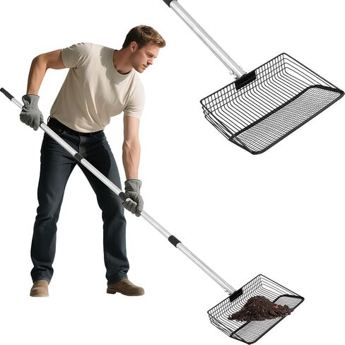 10inch Large Chicken Poop Scooper,36 to 67" Long Chicken Coop Litter Metal Scoop with Stainless Steel Handle,5-in-1 Detachable Poop Shovel for Chicken Coop Accessories,Chicken coop Cleaning Tools. in Saudi Arabia