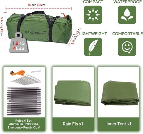 Clostnature Crux Lightweight Tent for Backpacking - 1/2/3/4 Person Ultralight Backpacking Tent, Waterproof Easy Setup Camping Tent, Hiking Tent for Outdoor, Hiking and Mountaineering in Kuwait