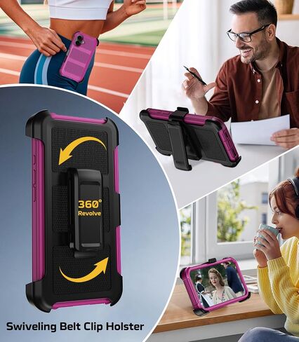 للحصول على قضية iPhone 16 مع حامي شاشة 2x + [Kickstand & Belt Clip Holster] ، فإن حماية قطرة العسكرية العسكرية المصدّة الثقيلة للهاتف المقاوم للصدمات في iPhone 16 6.1 " in Kuwait