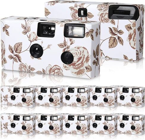 Kanayu 10 Pack Bulk Disposable Camera for Wedding, 35mm Single Use Camera with Flash Disposable Cameras One Time Camera for Wedding Anniversary Travel Camp Party Supplies(Retro Color Film, Gold Heart) in Saudi Arabia