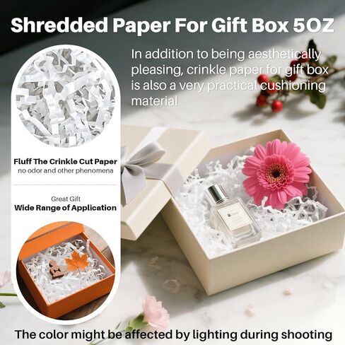 5OZ Crinkle Paper Filler - Easter Grass Basket Filler White Crinkle Cut Paper Shred Filler for Gift Baskets for Christmas Wedding Birthday Bridesmaid Gifts, Packing Cushion Stuffing for Craft in Saudi Arabia