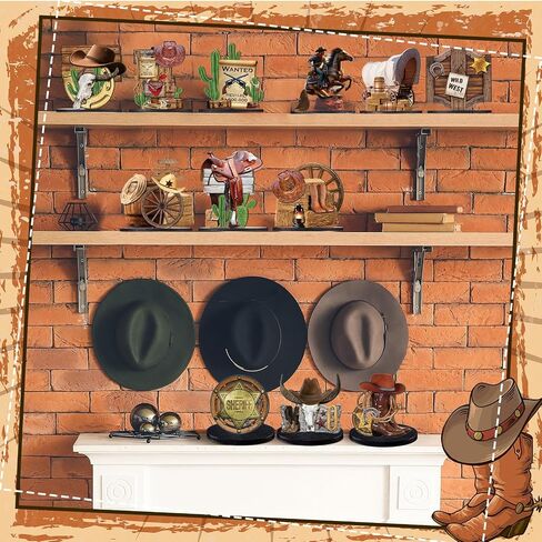 12 PCS Western Cowgirl Menced Centerces Wild West Party Decorations Pink Western Wooden Centers for Tables for Cowgirl Party Decoration in Kuwait