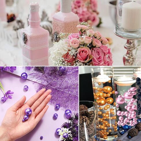 100 قطعة تطفو حبات لؤلؤة ثقب للمزهريات و 500 PCS حبات المياه ، والخرز العائم للقطعة المركزية ، ديكور المنزل ، حفل زفاف طاولة الحفلات ، فرشاة المكياج in Kuwait