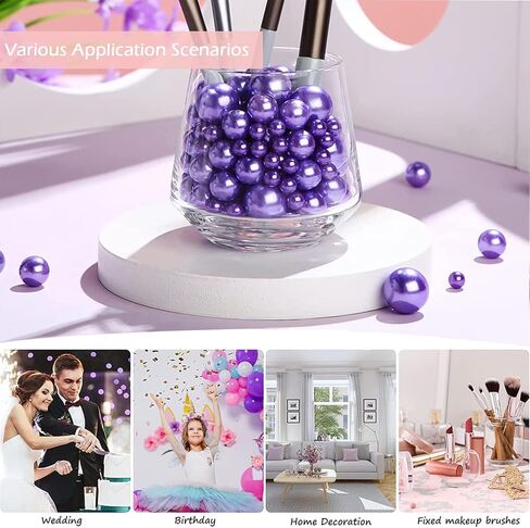 100 قطعة تطفو حبات لؤلؤة ثقب للمزهريات و 500 PCS حبات المياه ، والخرز العائم للقطعة المركزية ، ديكور المنزل ، حفل زفاف طاولة الحفلات ، فرشاة المكياج in Kuwait