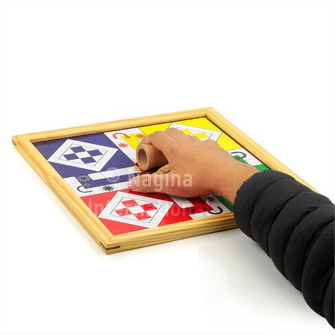 Wooden Handmade 2 in 1 Ludo Magnetic Snakes and Ladders Travel Board Fun Game in Saudi Arabia